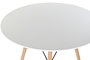 DKD Home Decor Shenglong basics Mesa Redonda Comedor Estilo Scandi Urban Blanco Natural MDF y Abedul 90x90x74 cm
