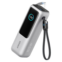 Anker A1695H41 Batería Externa 25000 mAh Plata, 165W, 2 Puertos (USB-A, USB-C), Carga Rápida