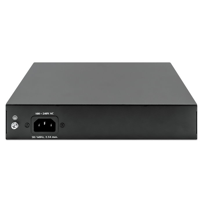 Intellinet 561402 Switch Gigabit Ethernet PoE+ de 8 puertos con 2 puertos de enlace ascendente RJ45 Gigabit