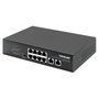 Intellinet 561402 Switch Gigabit Ethernet PoE+ de 8 puertos con 2 puertos de enlace ascendente RJ45 Gigabit
