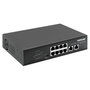 Intellinet 561402 Switch Gigabit Ethernet PoE+ de 8 puertos con 2 puertos de enlace ascendente RJ45 Gigabit