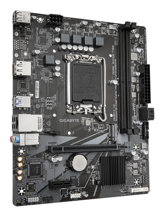 GIGABYTE H610M K V2 Placa base para Intel 14ª Gen, DDR5, M.2 NVMe PCIe 3.0 x4, LAN GbE, USB 3.2 Gen 1, Factor de Forma Micro ATX