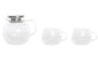DKD Home Decor Tetera Basicos Transparente Plateado 14 x 15 x 18 cm Set de 3