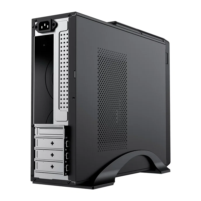 UNYKA Caja de Sobremesa UK2011 Micro-ATX/Mini-ITX Negra con Fuente SFX 450W Incluida - 2x USB 3.0, 2x USB Type-C, 4 Bahías, Soporte Vertical - Referencia 52112