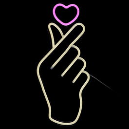 Home Deco Factory Deco Neón LED USB Mano Corazón