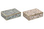 DKD Home Decor Joyero Shabby Beige Verde Cristal Metal 21 x 14 x 6 cm (4 Unidades)