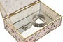 DKD Home Decor Joyero Shabby Beige Verde Cristal Metal 21 x 14 x 6 cm (4 Unidades)
