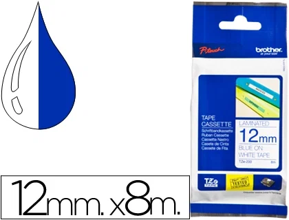 Brother TZe-233 Cinta Laminada Azul sobre Blanco 12mm x 8m Brother TZe-233 Cinta Laminada Azul sobre Blanco 12mm x 8m
