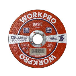 Workpro Disco de Corte T41 para Metal e Inox, Ø125 x 1.0 x 22.2 mm, Tejido de Malla de Fibra de Vidrio Reforzada, Corte Nítido