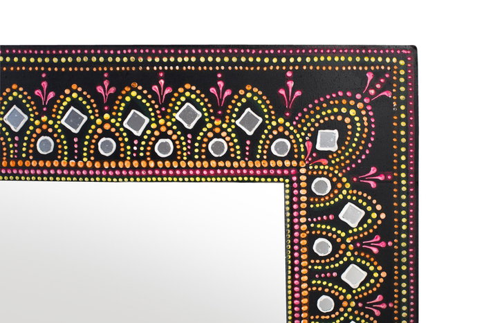 Giner y Colomer Espejo MDF Multicolor 72x26 cm, Pintado a Mano, Orientación Horizontal y Vertical
