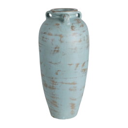 Ixia Jarrón Decorativo Turquesa de Terracota 26 x 28 x 60 cm