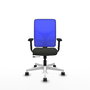 PIQUERAS Y CRESPO Silla de oficina Motilla con mecanismo Sincro/Traslack, Negro y Azul
