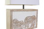 DKD Home Decor Lámpara de sobremesa Mango y Poliéster Marrón