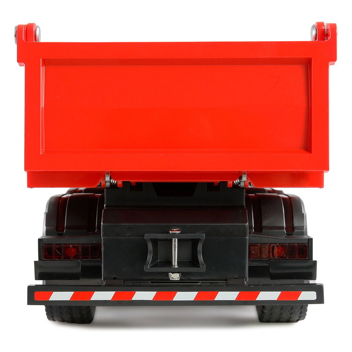 AMEWI Mercedes-Benz Arocs Muldenkipper 8x4/4 4WD RTR 1:18 - Camión Basculante Eléctrico Radio Control Escala Grande, Color Rojo, Ref. 22693