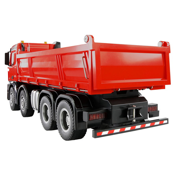 AMEWI Mercedes-Benz Arocs Muldenkipper 8x4/4 4WD RTR 1:18 - Camión Basculante Eléctrico Radio Control Escala Grande, Color Rojo, Ref. 22693