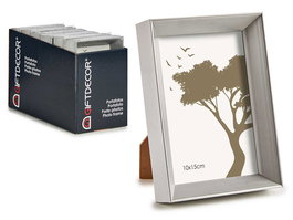 Giftdecor Portafoto Plástico Moldura Plata 10x15 cm (Set de 24)