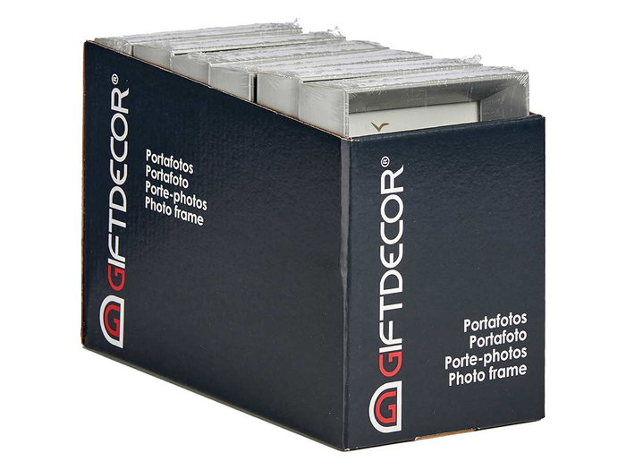 Giftdecor Portafoto Plástico Moldura Plata 10x15 cm con Vidrio y Gancho (Set de 24) Giftdecor Portafoto Plástico Moldura Plata 10x15 cm con Vidrio y Gancho (Set de 24)