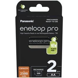 Panasonic Eneloop Pro Mignon 2500mAh AA Ni-MH BK-3HCDE/2BE (Pack de 2)