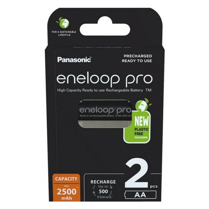 Panasonic Eneloop Pro Mignon 2500mAh AA Ni-MH BK-3HCDE/2BE (Pack de 2)