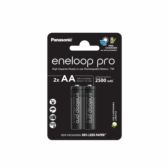 Panasonic Eneloop Pro Mignon 2500mAh AA Ni-MH BK-3HCDE/2BE (Pack de 2)