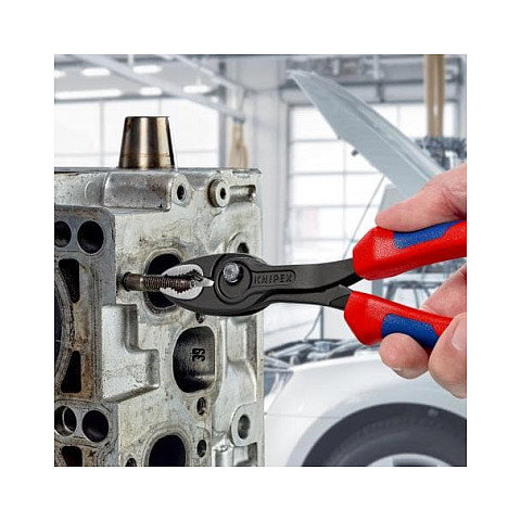 Knipex TwinGrip Frontgreifzange 82 02 200 - Alicates Bimateria Universales 200 mm, Acero Cromo Vanadio, Mango Azul/Rojo