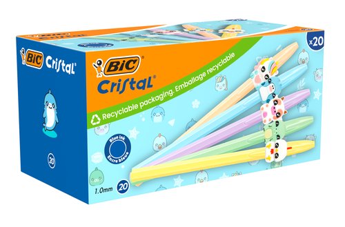 Bic Bolígrafo Cristal Figurine punta 1 mm caja de 20