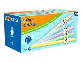 Bic Bolígrafo Cristal Figurine Punta 1 mm, Tinta Aceite, Trazo 0,40 mm, De Capuchón