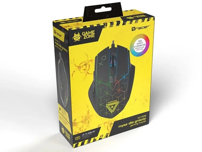 Tracer GameZone XO Ratón Gaming Óptico con Cable, 800-1600 DPI, RGB, Ergonómico para Diestros