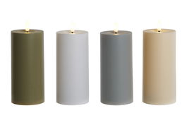 DKD Home Decor Vela LED Básicos Verde Azul 7 x 17 x 7 cm (12 Unidades)