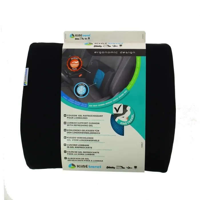 Kine Travel 169821 Cojín lumbar + Gel Negro y azul