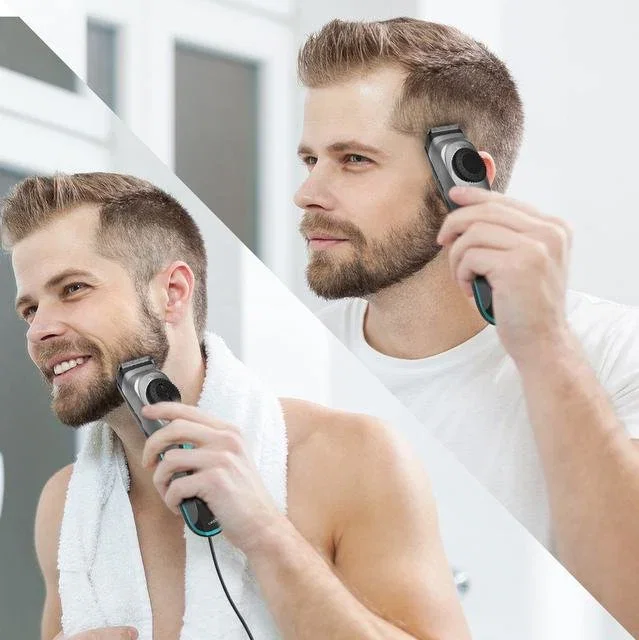 Cecotec Bamba PrecisionCare AllDrive Pro, Recortador de Barba con Dial de Precisión 19 Ajustes (1-10 mm), Cuchillas Titanio, Función NonStop, Recargable, Color Negro y Plata