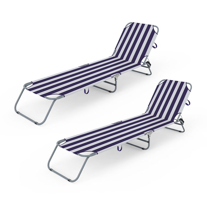 Marbueno Pack de 2 Tumbona Plegable Acero Rayas Azules y Blancas Playa y Piscina MARBUENO SUMMER 10020X2 Marbueno Pack de 2 Tumbona Plegable Acero Rayas Azules y Blancas Playa y Piscina MARBUENO SUMMER 10020X2