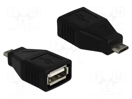 DeLOCK 65296 Adaptador USB 2.0 Tipo-A Macho a USB Micro-B Hembra en Negro