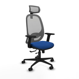 PIQUERAS Y CRESPO Silla de oficina Cilanco con mecanismo Sincro/Traslack Azul y Gris