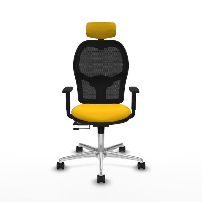 PIQUERAS Y CRESPO Silla de oficina Jorquera con mecanismo Sincro/Traslack, Amarillo y Negro PIQUERAS Y CRESPO Silla de oficina Jorquera con mecanismo Sincro/Traslack, Amarillo y Negro