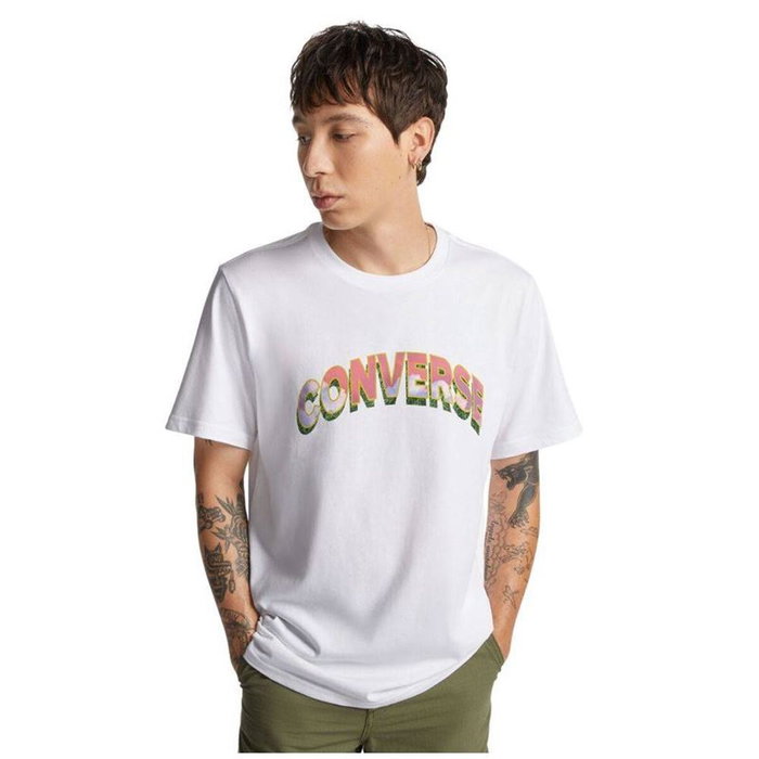 Camiseta de Manga Corta Hombre Converse 10024589-A03 Blanco (XS)