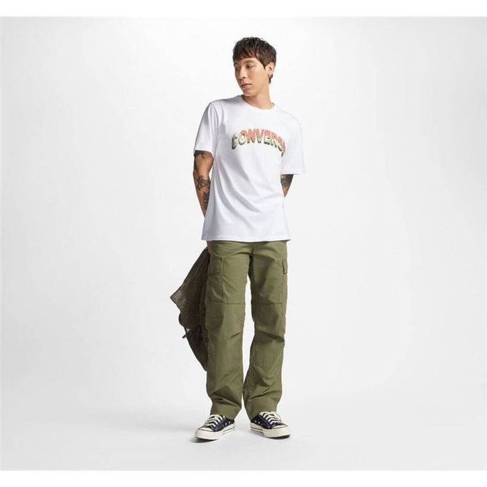 Camiseta de Manga Corta Hombre Converse 10024589-A03 Blanco (XS)