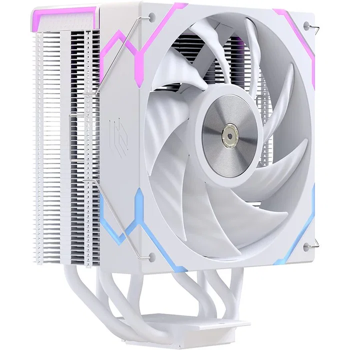 Einarex EXAC-GL-100-R-W Glide G100 - Refrigerador CPU Air Cooler 120mm Blanco RGB, Compatible con Sockets AMD AM4 AM5 e Intel LGA 1150/1151/1200/1700/2011, PWM