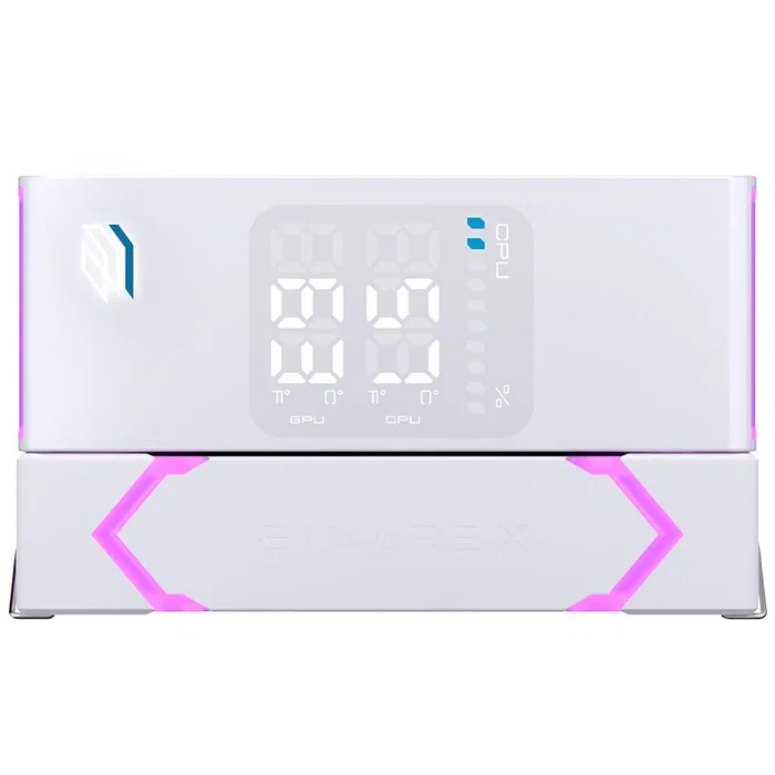 Einarex EXAC-GL-100-R-W Glide G100 - Refrigerador CPU Air Cooler 120mm Blanco RGB, Compatible con Sockets AMD AM4 AM5 e Intel LGA 1150/1151/1200/1700/2011, PWM