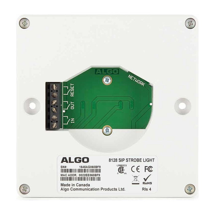 Algo 8128 IP Visual Alerter, IP66, Blanco, Alámbrico, 122x122x76 mm, 500 g