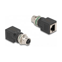 DeLOCK Adaptador M12 X-codificado 8 pines hembra a RJ45 hembra recto
