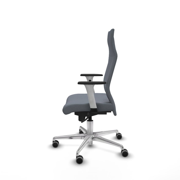 PIQUERAS Y CRESPO Sillón Albacete con Mecanismo Sincro, Tela Gris y Base de Aluminio