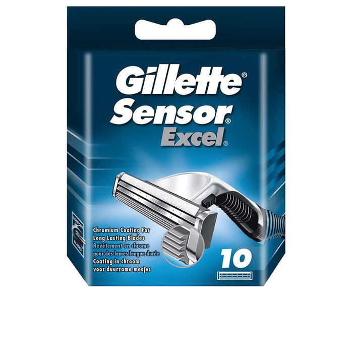 Gillette Sensor Excel - Recambios o Cuchillas para Maquinilla de Afeitar - Paquete de 10 Unidades - Compatible con Maquinillas Sensor - Tecnología de Doble Hoja y Microbandas Gillette Sensor Excel - Recambios o Cuchillas para Maquinilla de Afeitar - Paquete de 10 Unidades - Compatible con Maquinillas Sensor - Tecnología de Doble Hoja y Microbandas