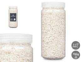 Giftdecor Bote Decorativo de Piedra Blanca, Tamaño de Piedras 2-5 mm, 700 g, 6.5 cm x 15.8 cm x 6.5 cm, para Decoración de Jardín, Interior o Manualidades (Set de 12)