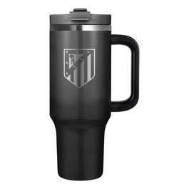 ATLETICO DE MADRID Vaso Térmico de Acero Inoxidable Doble Capa con Caja para Regalo - Tamaño 14x10.5x26.5 cm