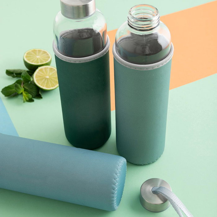 Botella Vidrio Transporte con Funda Neop Quidate Quid 0,6 L Botella Vidrio Transporte con Funda Neop Quidate Quid 0,6 L