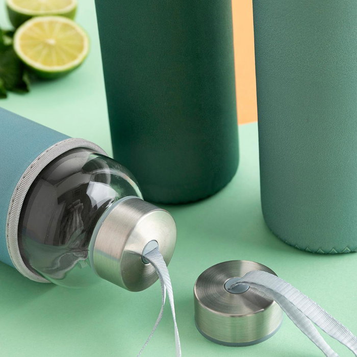 Botella Vidrio Transporte con Funda Neop Quidate Quid 0,6 L Botella Vidrio Transporte con Funda Neop Quidate Quid 0,6 L