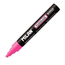 Milan Fluoglass Rotulador Borrable Fucsia Set de 12 Unidades (Set de 12)