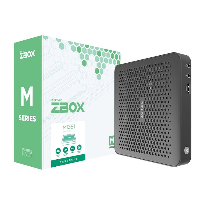 Zotac MI351 Mini PC Barebone Intel N100 DDR5 SODIMM M.2 SSD GLAN Wifi Bluetooth DP HDMI