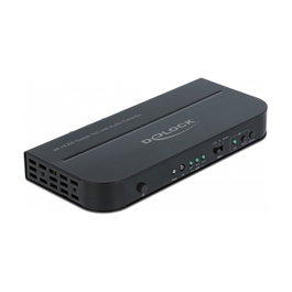 DeLOCK Conmutador HDMI 3 x Entrada a 1 x Salida 4K 60 Hz con Extractor de Audio, Negro, Metal